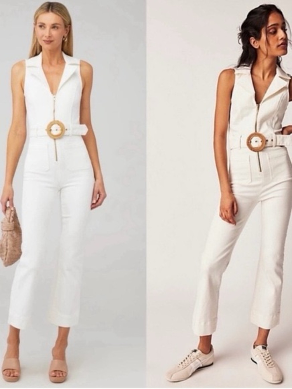 Show Me Your MuMu White Sleeveless Zip-Front Jumpsuit - Picture 2 of 3